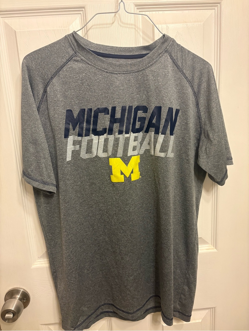 Michigan Football Men's Heather Gray Short Sleeve Tee